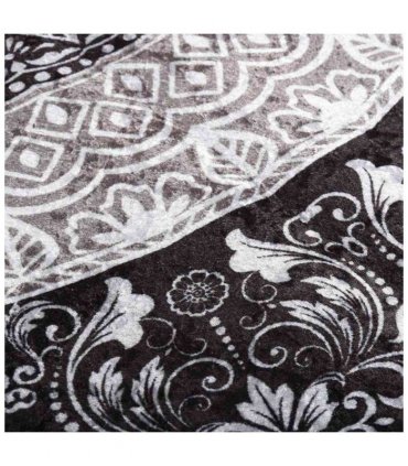vidaXL Rug Washable 80x300 cm Multicolour — Colour: black and grey, Size: 80 x 300 cm