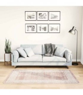 vidaXL Rug Washable 80x150 cm Beige — Colour: beige and gold, Size: 80 x 150 cm