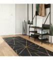 vidaXL Rug Washable Black and Gold 80x300 cm — Size: 80 x 300 cm