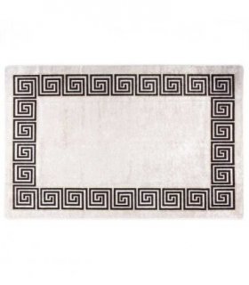 vidaXL Rug Washable 160x230 cm Light Beige — Colour: beige and black, Size: 160 x 230 cm