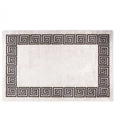 vidaXL Rug Washable 160x230 cm Light Beige — Colour: beige and black, Size: 160 x 230 cm