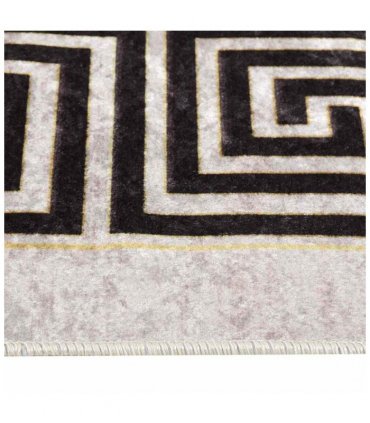 vidaXL Rug Washable 160x230 cm Light Beige — Colour: beige and black, Size: 160 x 230 cm