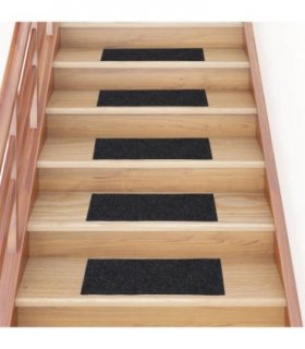 vidaXL Stair Mats Self-adhesive 15 pcs 60x25 cm Dark Grey Rectangular — Size: 60 x 25 cm