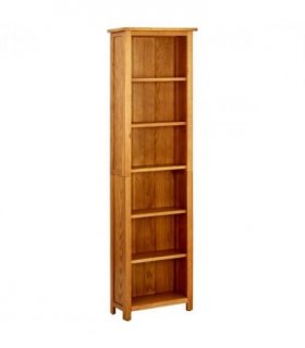 vidaXL 6-Tier Bookcase 52x22x180 cm Solid Oak Wood — Size: 52 x 22 x 180 cm