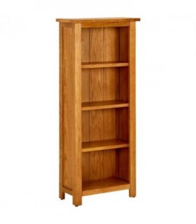 vidaXL 4-Tier Bookcase 45x22x110 cm Solid Oak Wood — Size: 45 x 22 x 110 cm