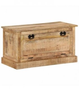 vidaXL Shoe Storage Bench 85x40x45 cm Solid Mango Wood — Colour: Natural wood