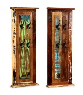 vidaXL Coat Racks 2 pcs Solid Reclaimed Wood 38x100 cm