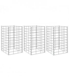 vidaXL Gabion Raised Beds 3 pcs 30x30x50 cm Iron — Size: 30 x 30 x 50 cm (3 pcs)