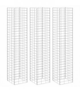 vidaXL Gabion Raised Beds 3 pcs 30x30x150 cm Iron — Size: 30 x 30 x 150 cm (3 pcs)