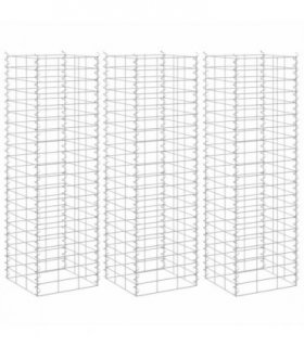 vidaXL Gabion Raised Beds 3 pcs 30x30x100 cm Iron — Size: 30 x 30 x 100 cm (3 pcs)