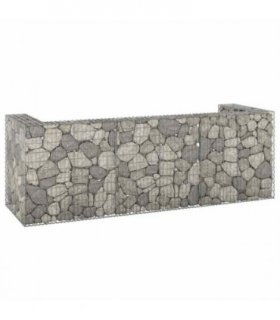 vidaXL Gabion Wall for Garbage Bins Galvanised Steel 325x100x110 cm — Size: 325 x 100 x 110 cm