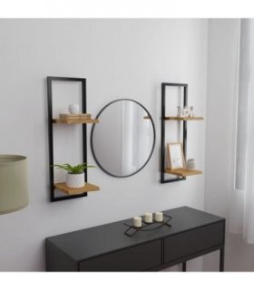 vidaXL Wall Shelves 2 pcs 25x25x75 cm Solid Wood Acacia and Steel — Size: 25 × 25 ×75 cm
