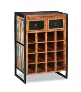 vidaXL Wine Rack for 16 Bottles Solid Reclaimed Wood — Size: 80 x 54 x 35 cm