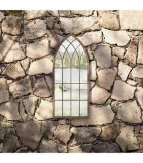 vidaXL Garden Mirror Sand 70x30 cm Iron for Outdoor Use — Size: 70 x 30 cm