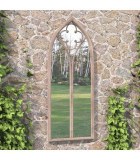 vidaXL Garden Mirror Sand 100x45 cm Iron for Outdoor Use — Size: 100 x 45 cm — V0671949875