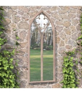 vidaXL Garden Mirror Sand 70x30 cm Iron for Outdoor Use — Size: 70 x 30 cm — V0671949878