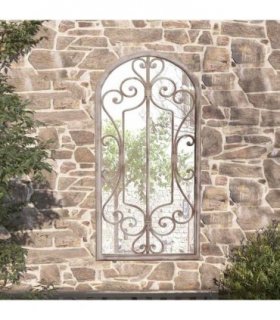 vidaXL Garden Mirror Sand 70x30 cm Iron for Outdoor Use — Size: 70 x 30 cm — V0671949899