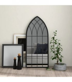 vidaXL Mirror Black 100x45 cm Iron for Indoor Use — Size: 100 x 45 cm