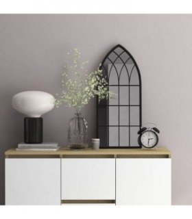 vidaXL Mirror Black 70x30 cm Iron for Indoor Use — Size: 70 x 30 cm
