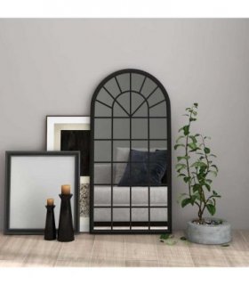 vidaXL Mirror Black 90x45 cm Iron for Indoor Use