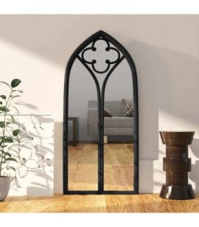 vidaXL Mirror Black 100x45 cm Iron for Indoor Use — Size: 100 x 45 cm — V0671949928