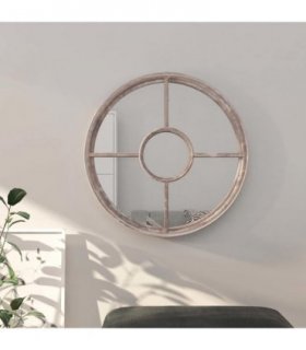 vidaXL Mirror Sand 60x4 cm Iron Round for Indoor Use — Size: 60 x 4 cm