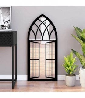 vidaXL Mirror Black 100x45 cm Iron for Indoor Use — Size: 100 x 45 cm — V0671949942