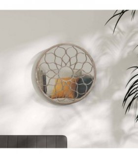 vidaXL Mirror Sand 60x3 cm Iron Round for Indoor Use — Size: 60 x 3 cm