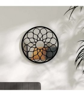vidaXL Mirror Black 60x3 cm Iron Round for Indoor Use — Size: 60 x 3 cm