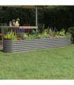 vidaXL Garden Raised Bed Galvanised Steel 260x40x36 cm Grey — Size: 260 x 40 x 36 cm