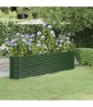 vidaXL Garden Raised Bed Galvanised Steel 260x40x68 cm Green — Size: 260 x 40 x 68 cm