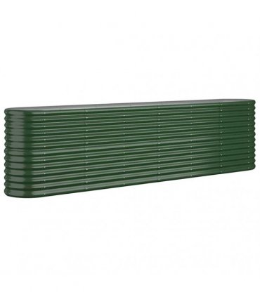 vidaXL Garden Raised Bed Galvanised Steel 260x40x68 cm Green — Size: 260 x 40 x 68 cm