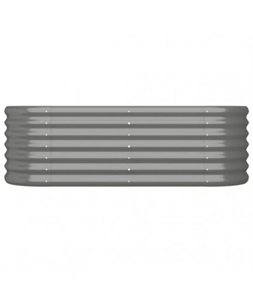 vidaXL Garden Raised Bed | Grey | Powder-coated steel | Large | Durable — Size: 114 x 40 x 36 cm