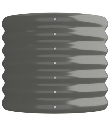 vidaXL Garden Raised Bed | Grey | Powder-coated steel | Large | Durable — Size: 114 x 40 x 36 cm