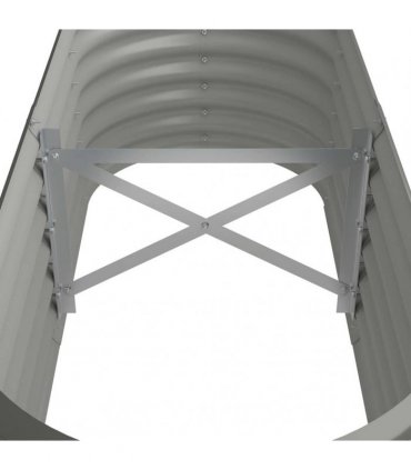 vidaXL Garden Raised Bed | Grey | Powder-coated steel | Large | Durable — Size: 114 x 40 x 36 cm