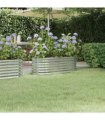 vidaXL Garden Raised Bed | Silver | Powder-coated steel | Medium | Durable — Size: 114 x 40 x 36 cm