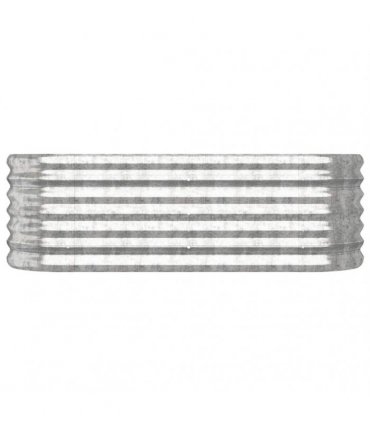 vidaXL Garden Raised Bed | Silver | Powder-coated steel | Medium | Durable — Size: 114 x 40 x 36 cm