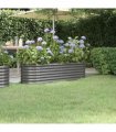 vidaXL Garden Raised Bed | Grey | Powder-coated steel | 152 x 40 x 36 cm