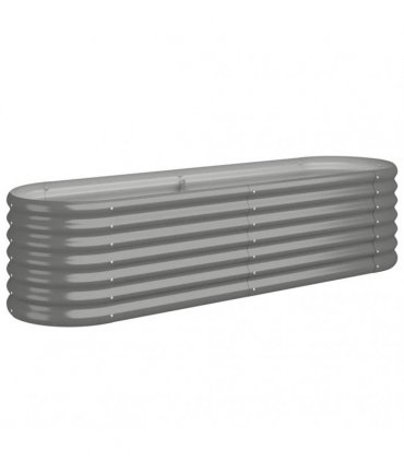 vidaXL Garden Raised Bed | Grey | Powder-coated steel | 152 x 40 x 36 cm