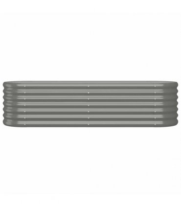 vidaXL Garden Raised Bed | Grey | Powder-coated steel | 152 x 40 x 36 cm