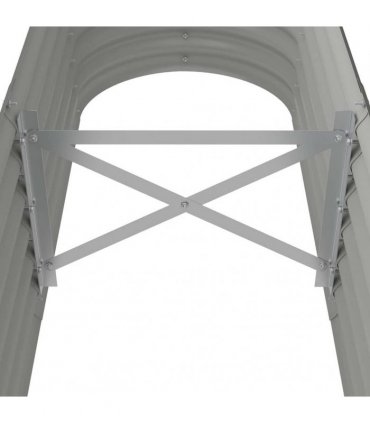 vidaXL Garden Raised Bed | Grey | Powder-coated steel | 152 x 40 x 36 cm