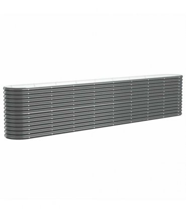 vidaXL Garden Raised Bed Galvanised Steel 332x40x68 cm Anthracite — Size: 332 x 40 x 68 cm