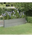 vidaXL Garden Raised Bed Galvanised Steel 260x40x68 cm Silver — Size: 260 x 40 x 68 cm