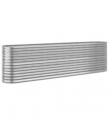 vidaXL Garden Raised Bed Galvanised Steel 260x40x68 cm Silver — Size: 260 x 40 x 68 cm