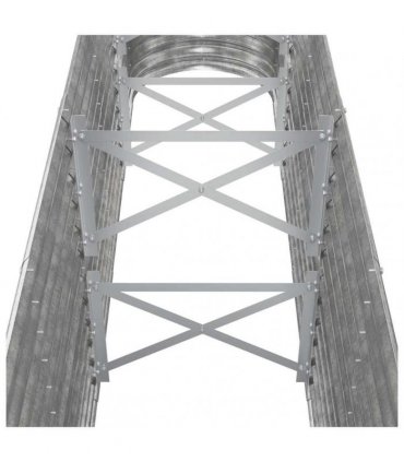 vidaXL Garden Raised Bed Galvanised Steel 260x40x68 cm Silver — Size: 260 x 40 x 68 cm
