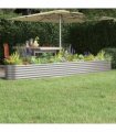 vidaXL Garden Raised Bed Galvanised Steel 332x40x36 cm Silver — Size: 332 x 40 x 36 cm