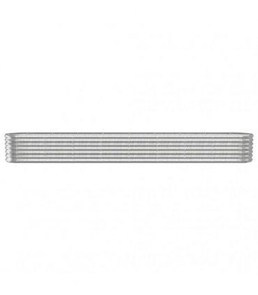 vidaXL Garden Raised Bed Galvanised Steel 332x40x36 cm Silver — Size: 332 x 40 x 36 cm