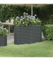vidaXL Garden Raised Bed Galvanised Steel 114x40x68 cm Anthracite — Size: 114 x 40 x 68 cm