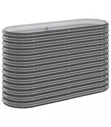 vidaXL Garden Raised Bed Galvanised Steel 114x40x68 cm Anthracite — Size: 114 x 40 x 68 cm