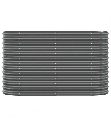 vidaXL Garden Raised Bed Galvanised Steel 114x40x68 cm Anthracite — Size: 114 x 40 x 68 cm